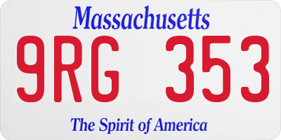 MA license plate 9RG353