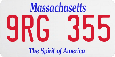 MA license plate 9RG355