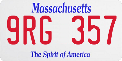 MA license plate 9RG357