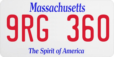 MA license plate 9RG360