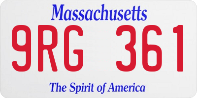 MA license plate 9RG361