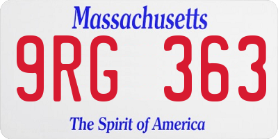 MA license plate 9RG363