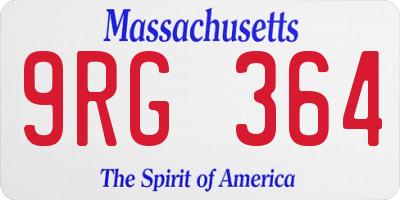 MA license plate 9RG364