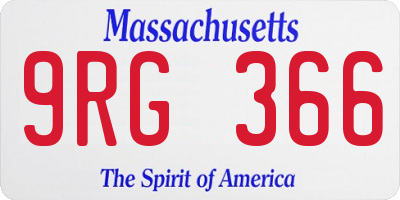 MA license plate 9RG366