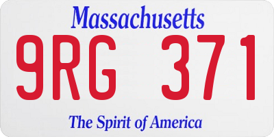MA license plate 9RG371
