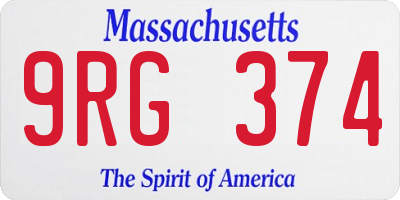 MA license plate 9RG374