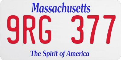 MA license plate 9RG377