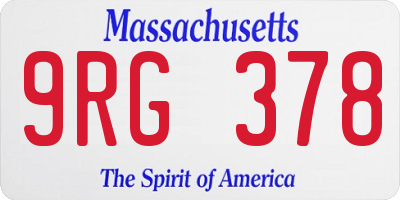 MA license plate 9RG378