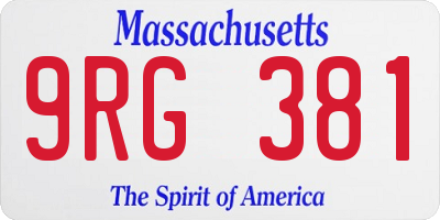 MA license plate 9RG381