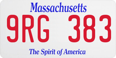 MA license plate 9RG383