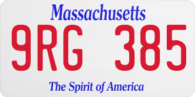 MA license plate 9RG385