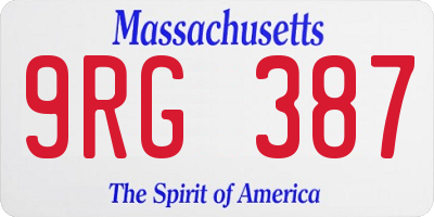 MA license plate 9RG387