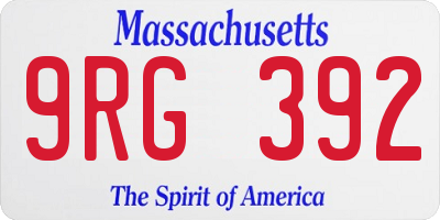 MA license plate 9RG392