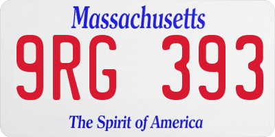 MA license plate 9RG393