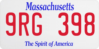 MA license plate 9RG398
