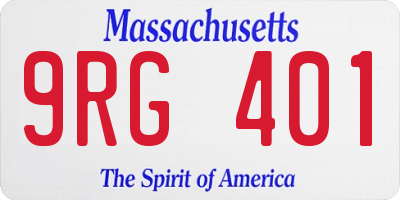 MA license plate 9RG401