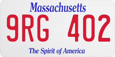 MA license plate 9RG402