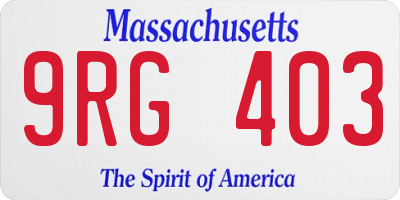 MA license plate 9RG403