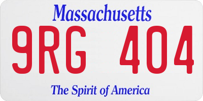 MA license plate 9RG404