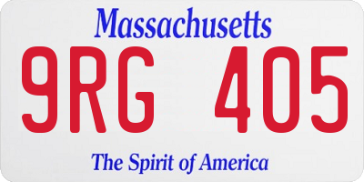 MA license plate 9RG405