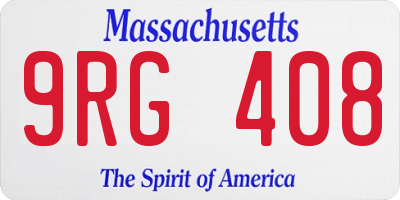 MA license plate 9RG408