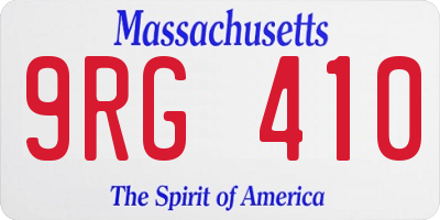 MA license plate 9RG410