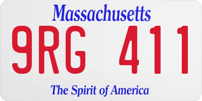 MA license plate 9RG411