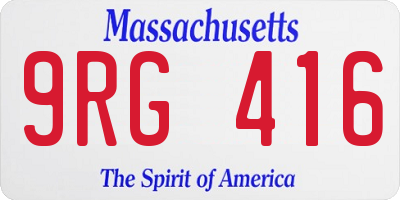 MA license plate 9RG416