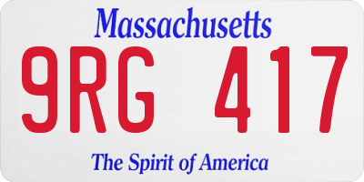 MA license plate 9RG417