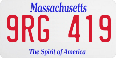 MA license plate 9RG419