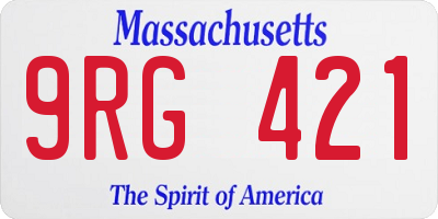 MA license plate 9RG421