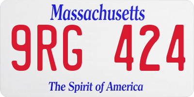 MA license plate 9RG424