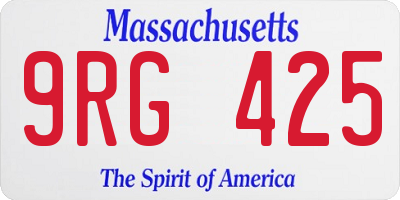MA license plate 9RG425