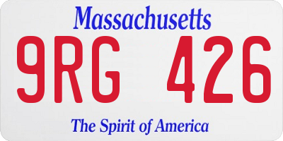 MA license plate 9RG426
