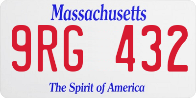 MA license plate 9RG432