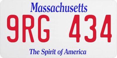 MA license plate 9RG434