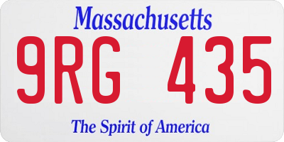 MA license plate 9RG435