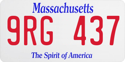 MA license plate 9RG437
