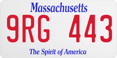 MA license plate 9RG443