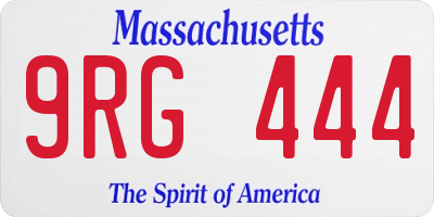 MA license plate 9RG444