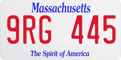 MA license plate 9RG445