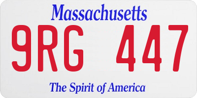 MA license plate 9RG447