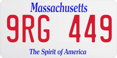 MA license plate 9RG449