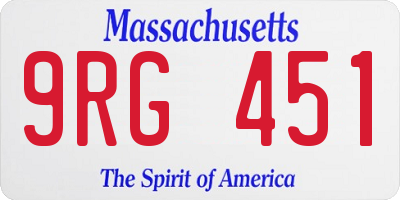 MA license plate 9RG451