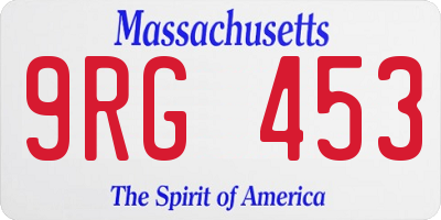 MA license plate 9RG453