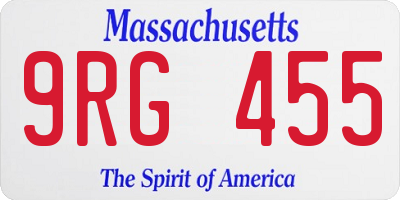 MA license plate 9RG455