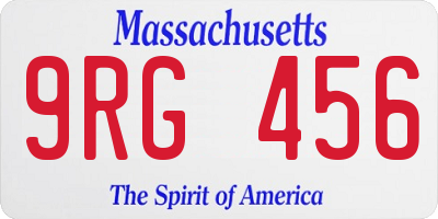 MA license plate 9RG456