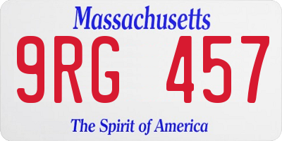 MA license plate 9RG457