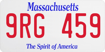 MA license plate 9RG459
