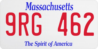 MA license plate 9RG462